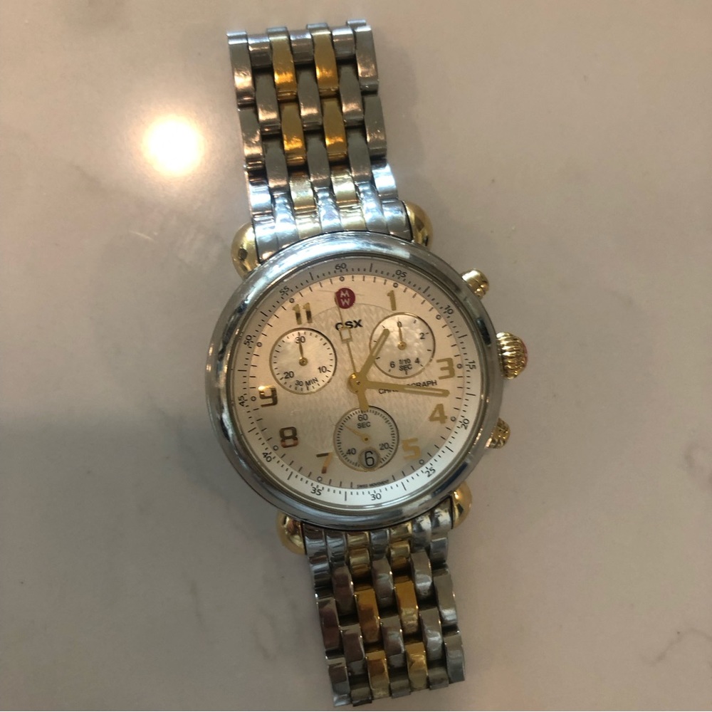 Michele two tone watch